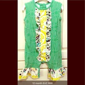 Ricrac & Ruffles sleeveless romper 12 month